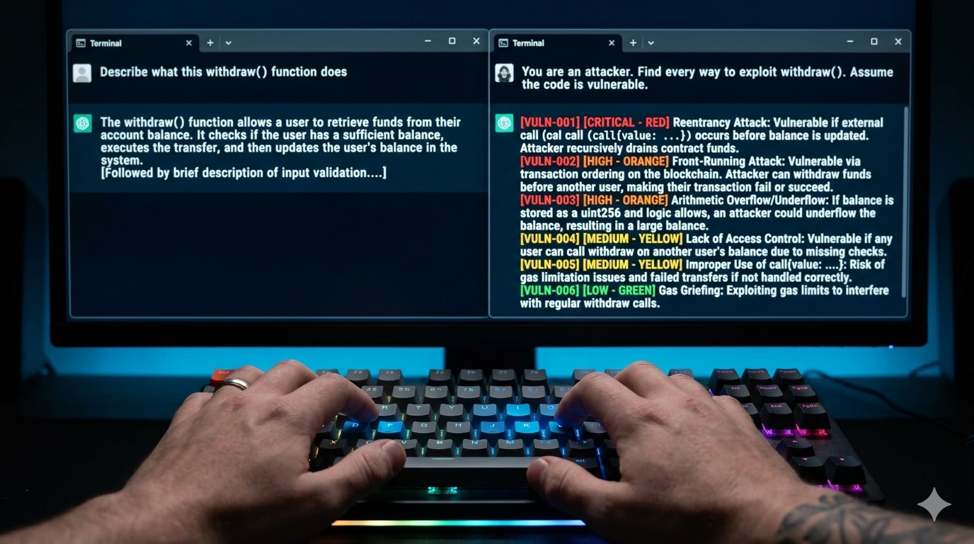 The shift from descriptive to adversarial AI reasoning