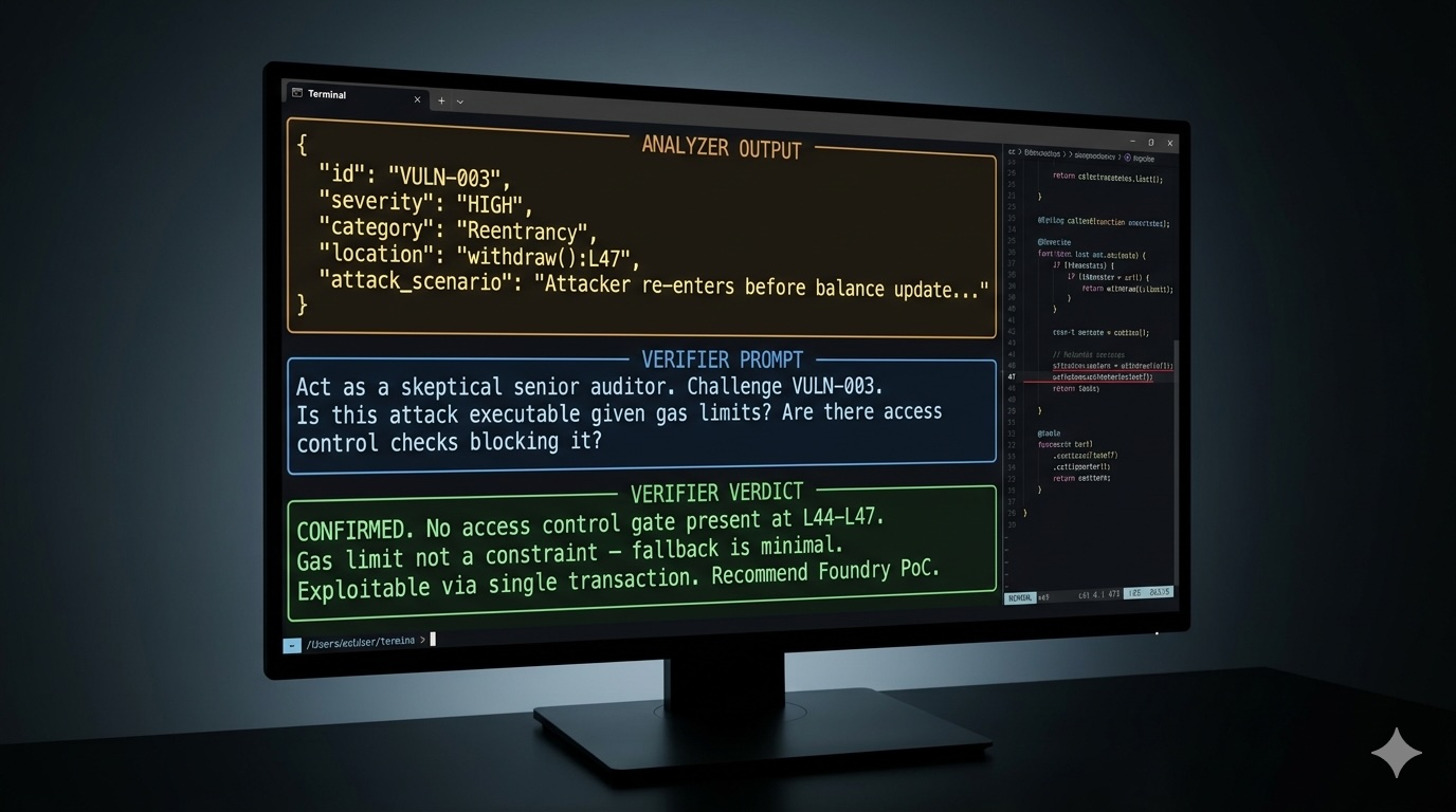 The AI self-auditing its own findings before human review